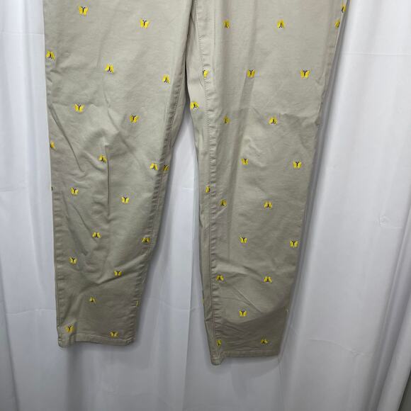 Talbots chinos pants slacks khakis size 6 embroidered butterflies preppy comfy - Picture 4 of 16